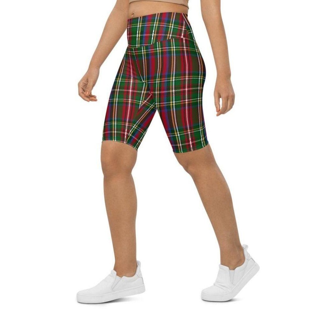 Tartan Christmas Biker Shorts