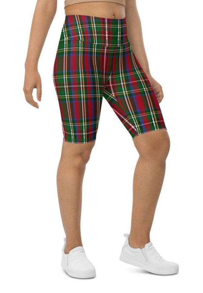 Tartan Christmas Biker Shorts