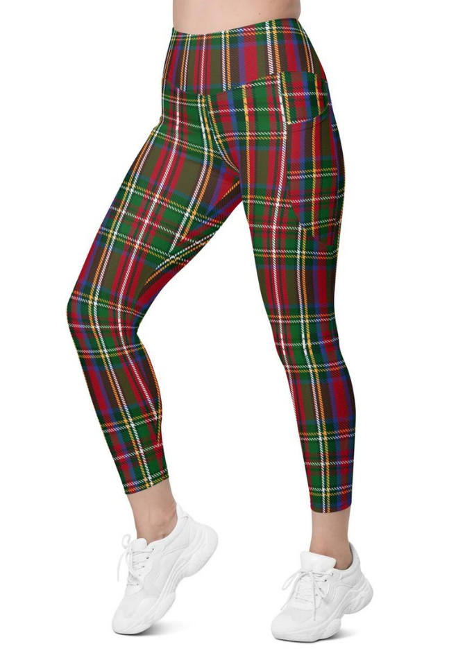 Tartan Christmas Leggings With Pockets