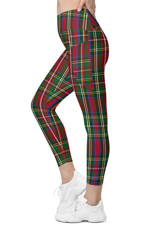 Tartan Christmas Leggings With Pockets