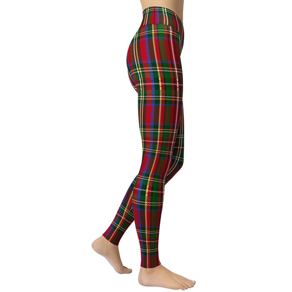 Tartan Christmas Yoga Leggings - FiercePulse - Premium Workout Leggings - Yoga Pants