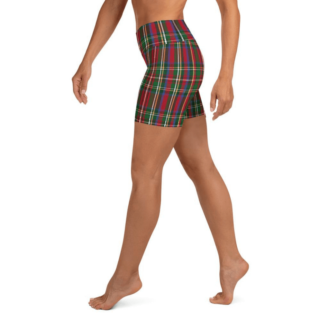 Tartan Christmas Yoga Shorts