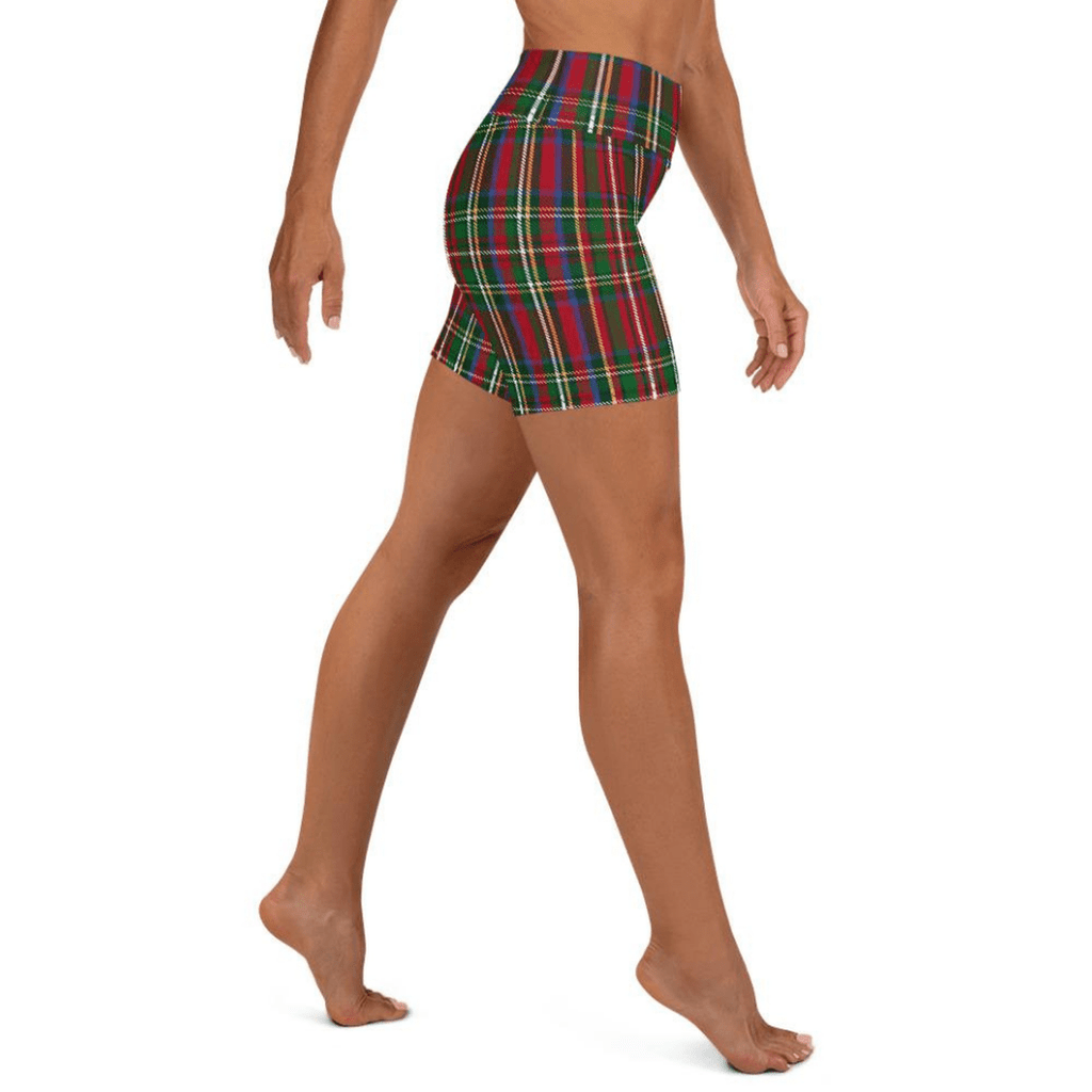 Tartan Christmas Yoga Shorts