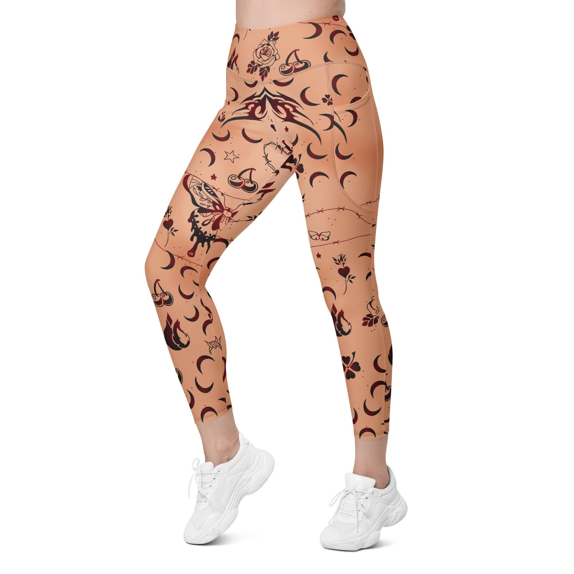 Tattoo Inspired Leggings With Pockets