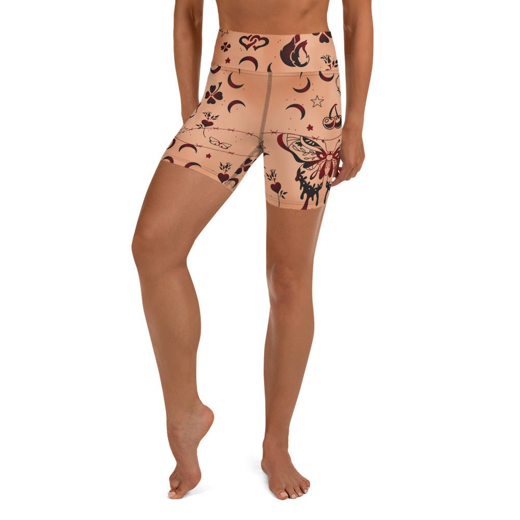Tattoo Inspired Yoga Shorts