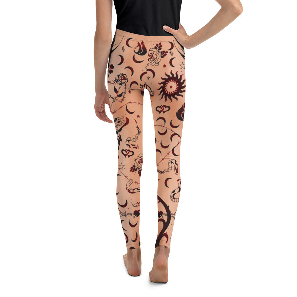 Tattoo Inspired Youth Leggings