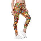 Thanksgiving Celebration Crossover Leggings With Pockets