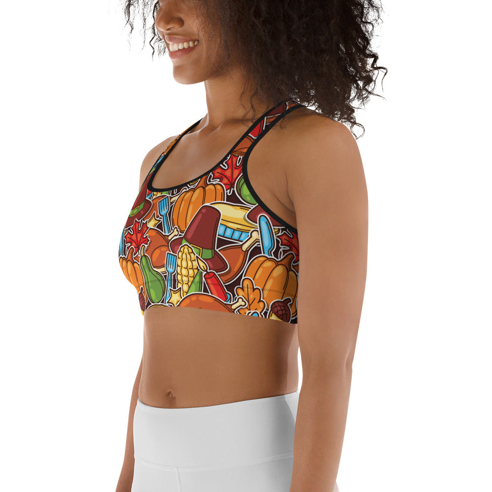 Thanksgiving Celebration Sports Bra