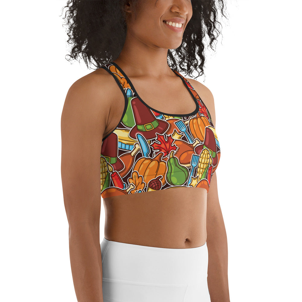 Thanksgiving Celebration Sports Bra