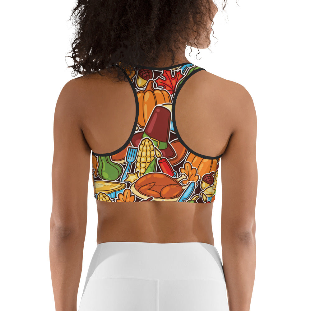 Thanksgiving Celebration Sports Bra