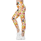 Thanksgiving Pattern Crossover Leggings With Pockets