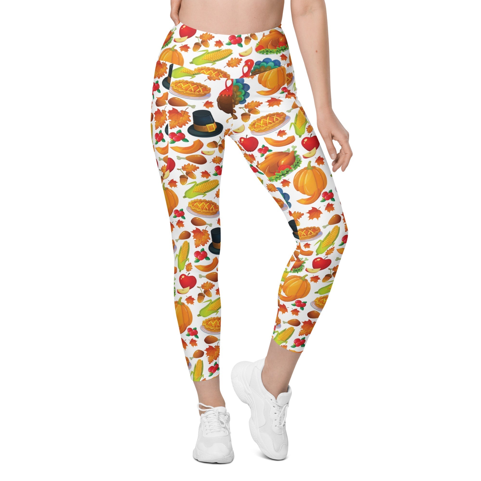 Thanksgiving Pattern Leggings With Pockets