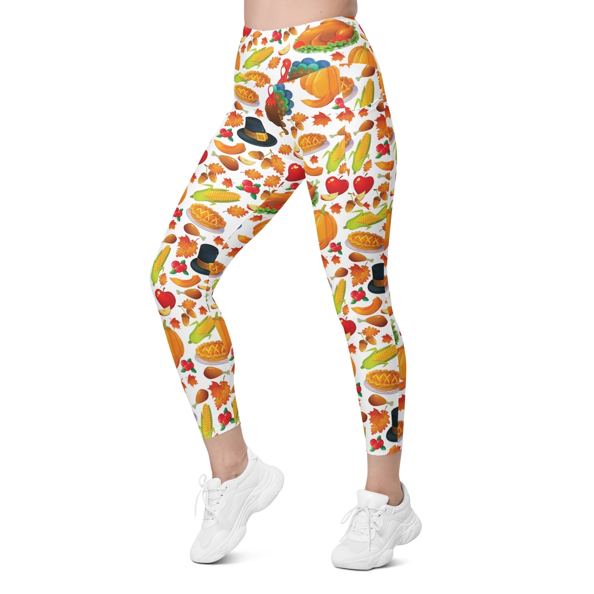 Thanksgiving Pattern Leggings With Pockets