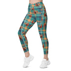 Thanksgiving Plaid Crossover Leggings With Pockets