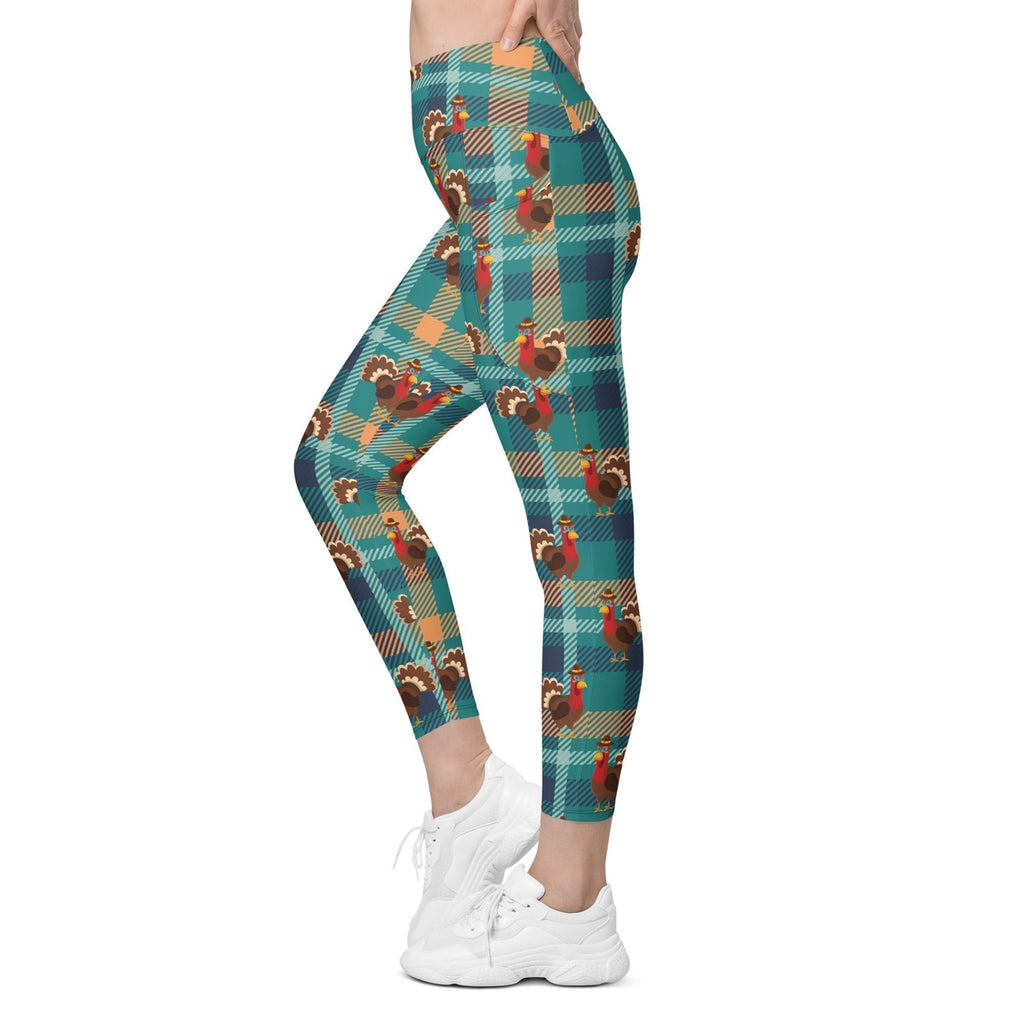 Thanksgiving Plaid Leggings With Pockets
