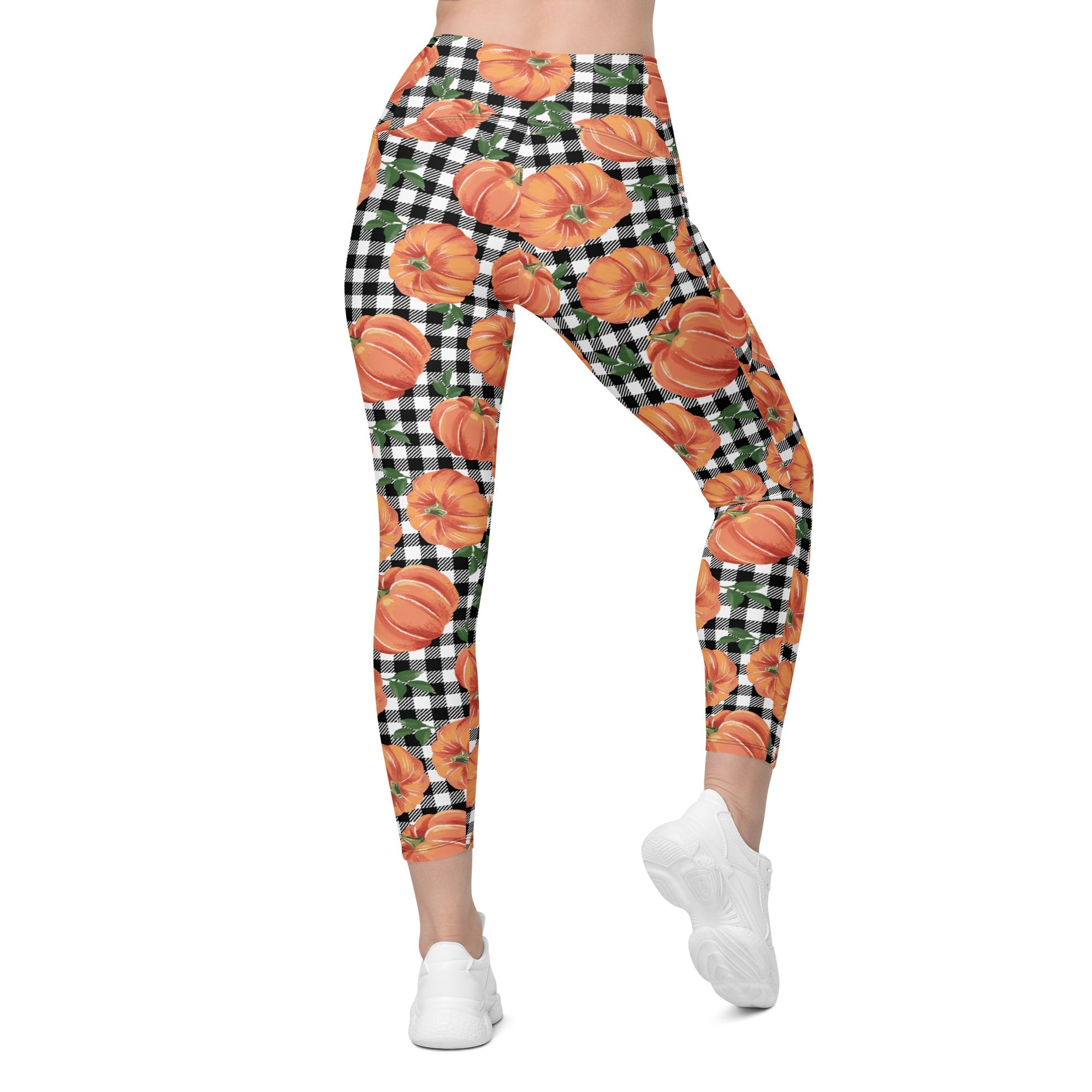 Thanksgiving Pumpkins Crossover Leggings With Pockets