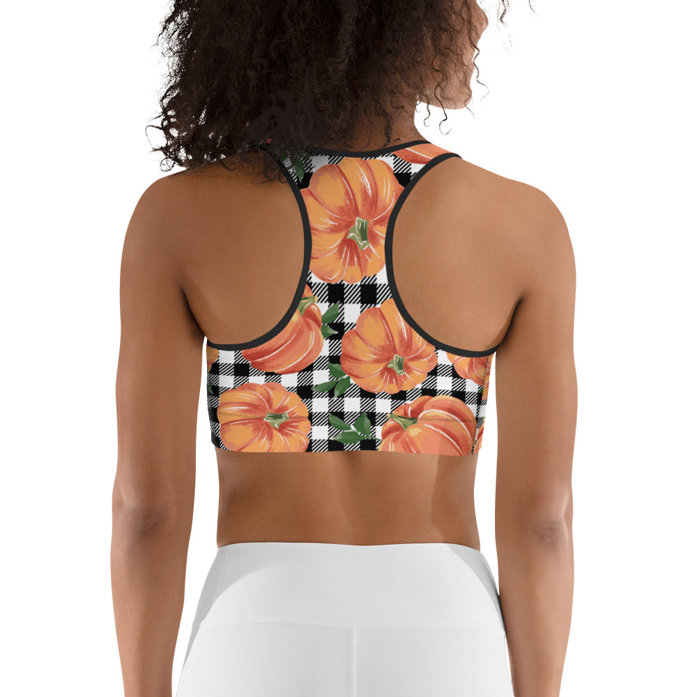 Thanksgiving Pumpkins Sports Bra