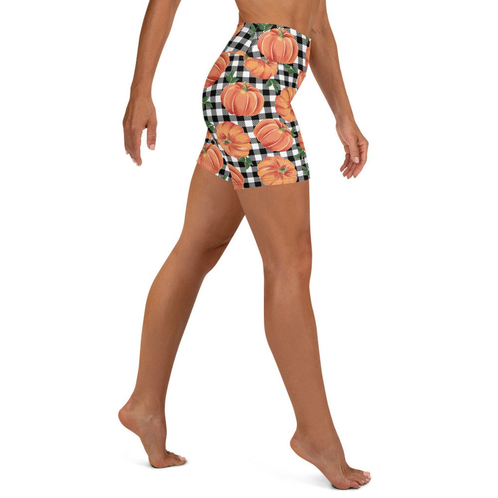Thanksgiving Pumpkins Yoga Shorts