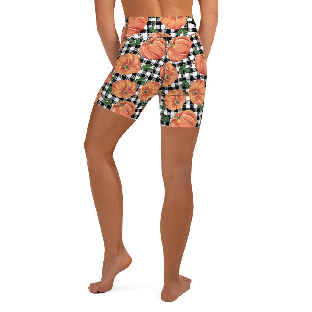 Thanksgiving Pumpkins Yoga Shorts