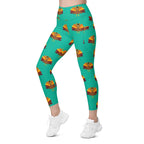 Thanksgiving Turkey Print Leggings With Pockets