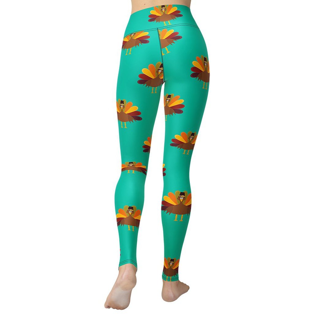 Thanksgiving Turkey Print Yoga Leggings - FiercePulse - Premium Workout Leggings - Yoga Pants