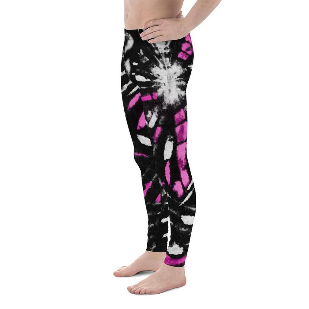 Tie Dye Black Men's Leggings
