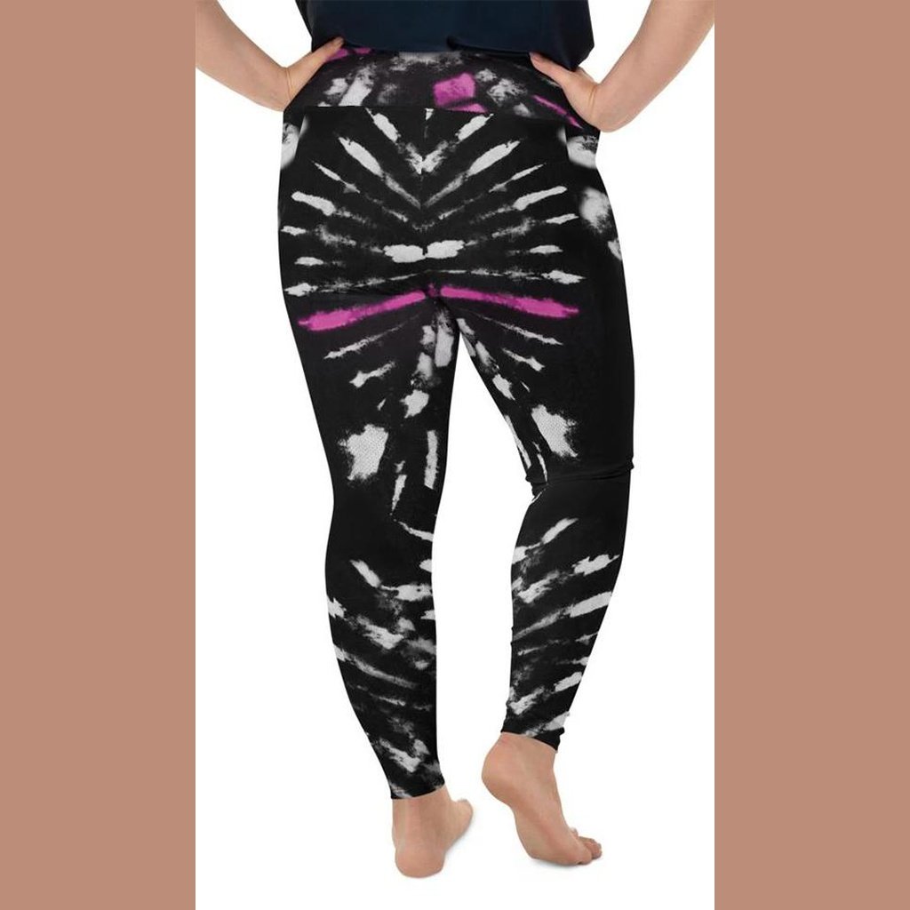 Tie Dye Black Plus Size Leggings