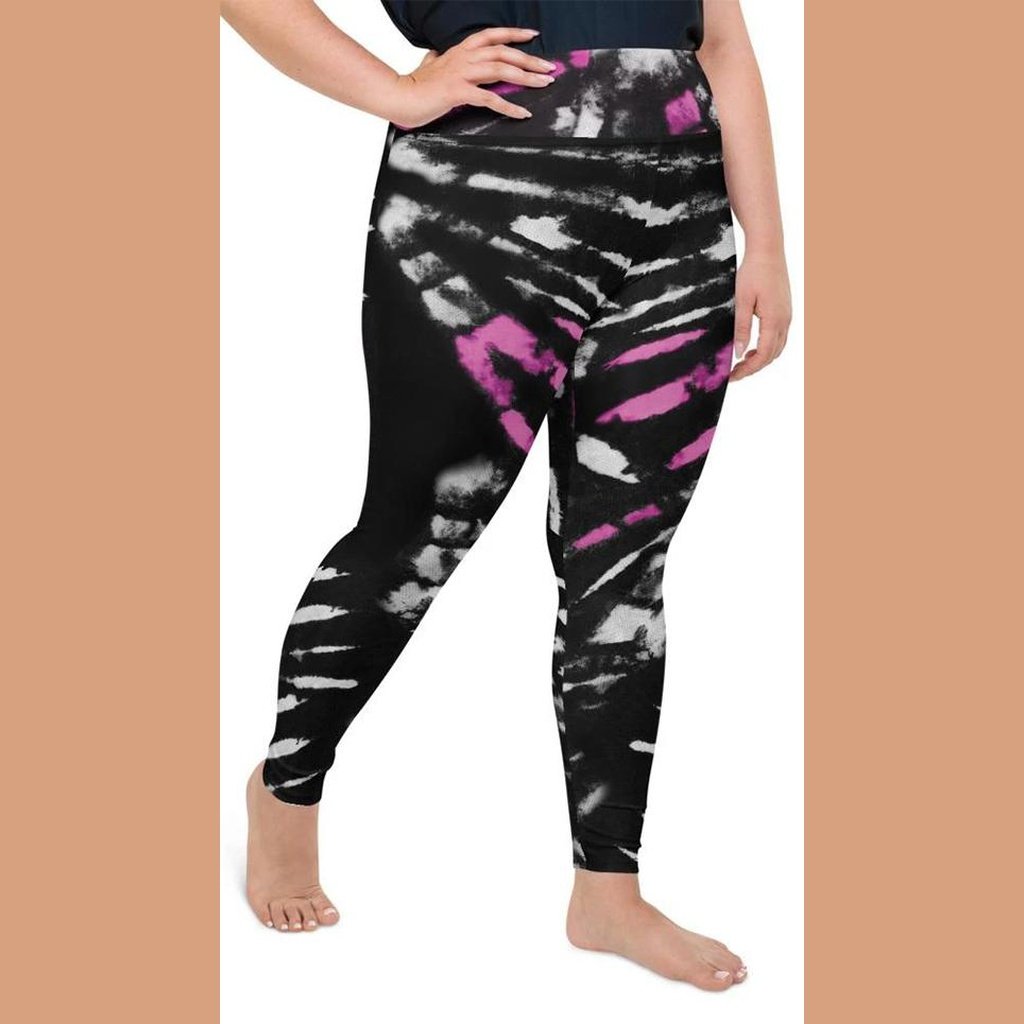 Tie Dye Black Plus Size Leggings