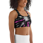 Tie Dye Black Sports Bra