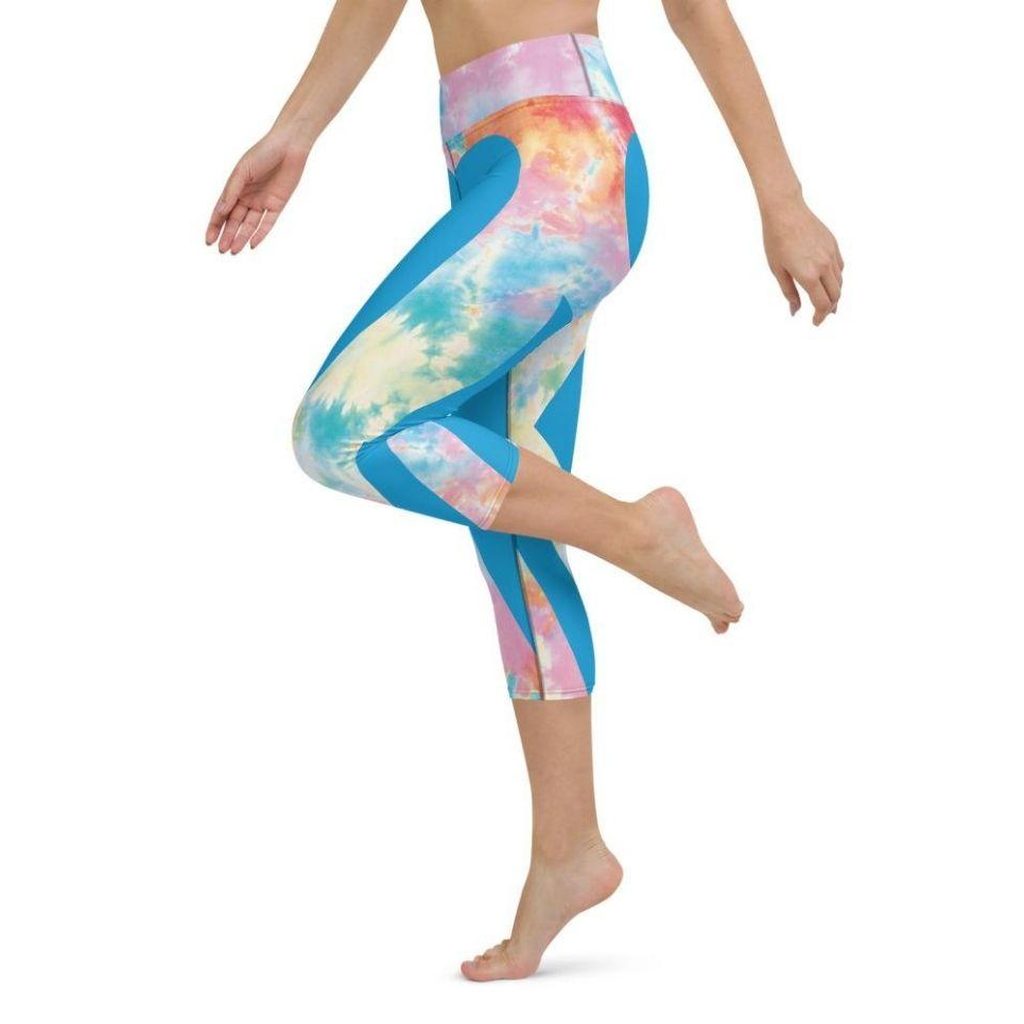 Tie Dye Heart Shaped Yoga Capris