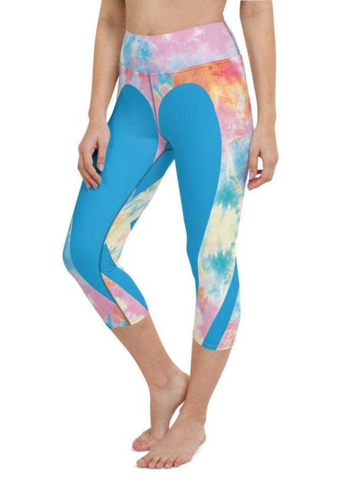 Tie Dye Heart Shaped Yoga Capris