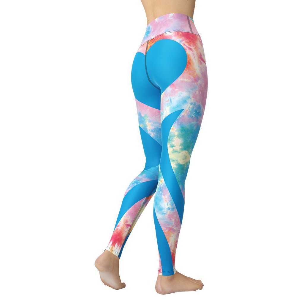 Tie Dye Heart Shaped Yoga Leggings