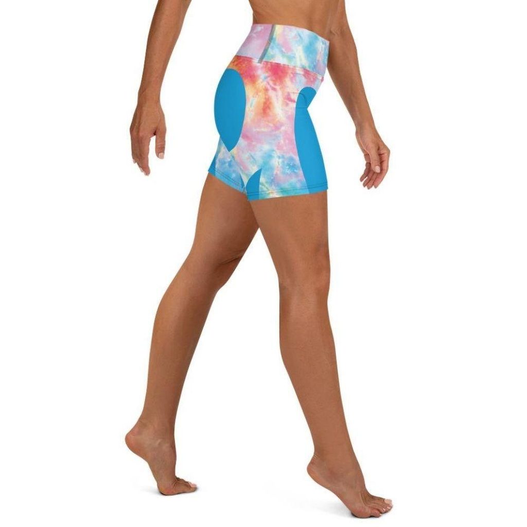 Tie Dye Heart Shaped Yoga Shorts