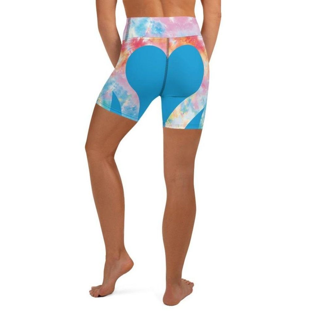 Tie Dye Heart Shaped Yoga Shorts