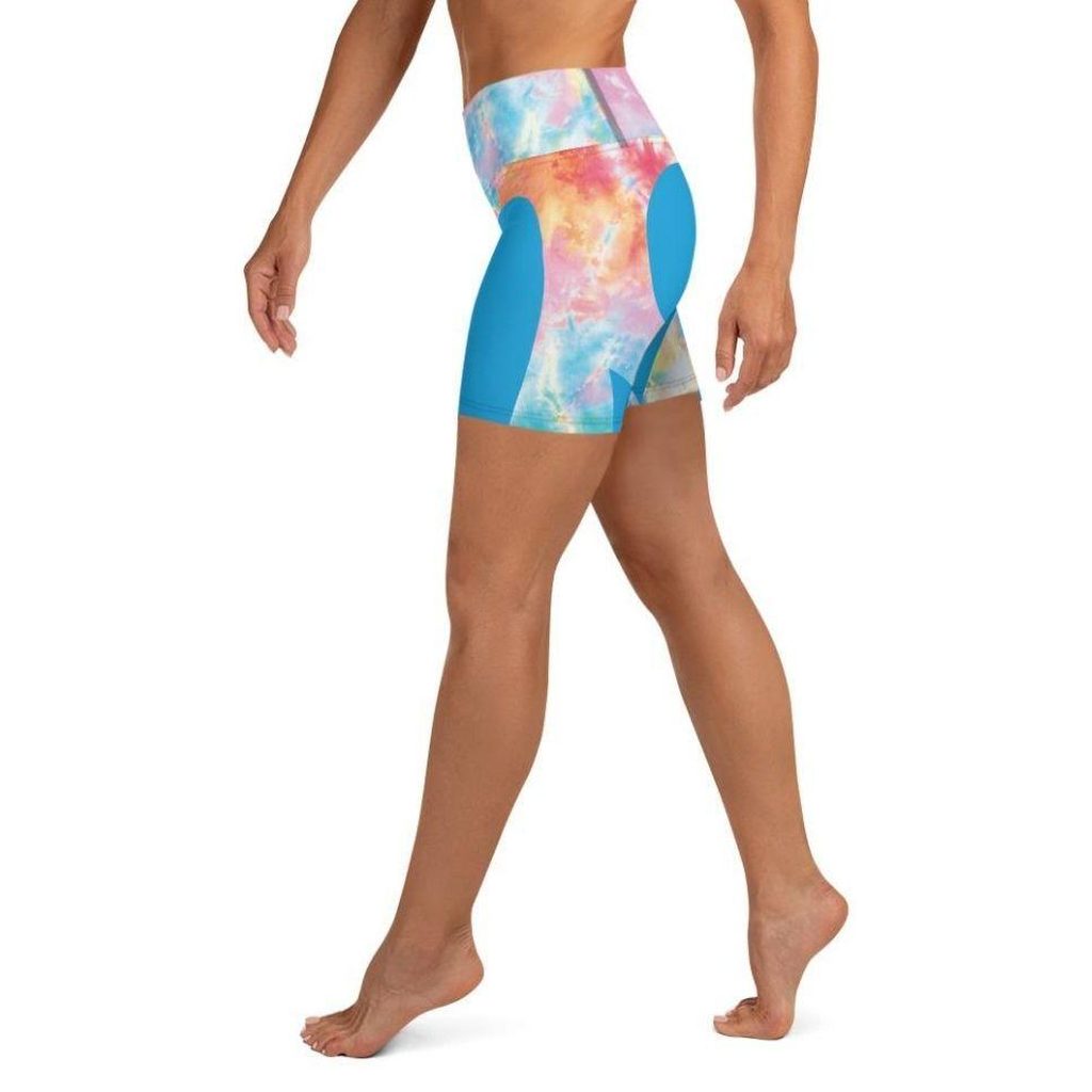 Tie Dye Heart Shaped Yoga Shorts