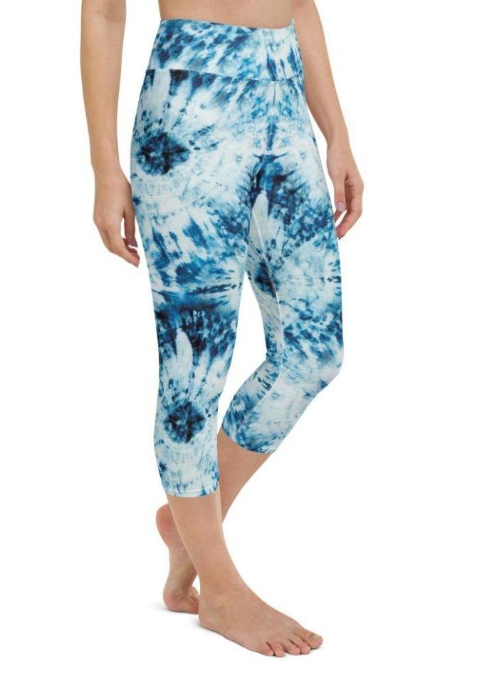 Tie Dye Indigo Yoga Capris