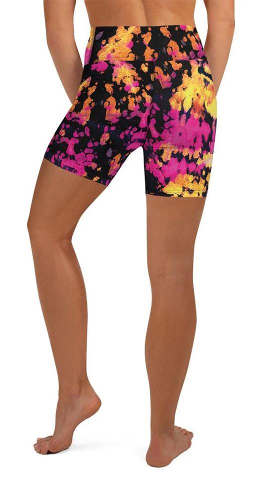 Tie Dye Multicolor Yoga Shorts