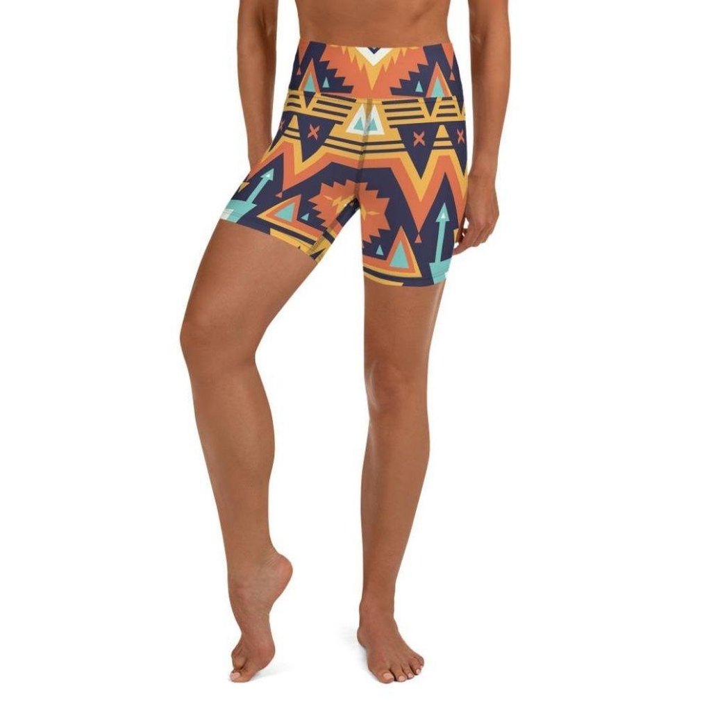 Tribal Print Yoga Shorts