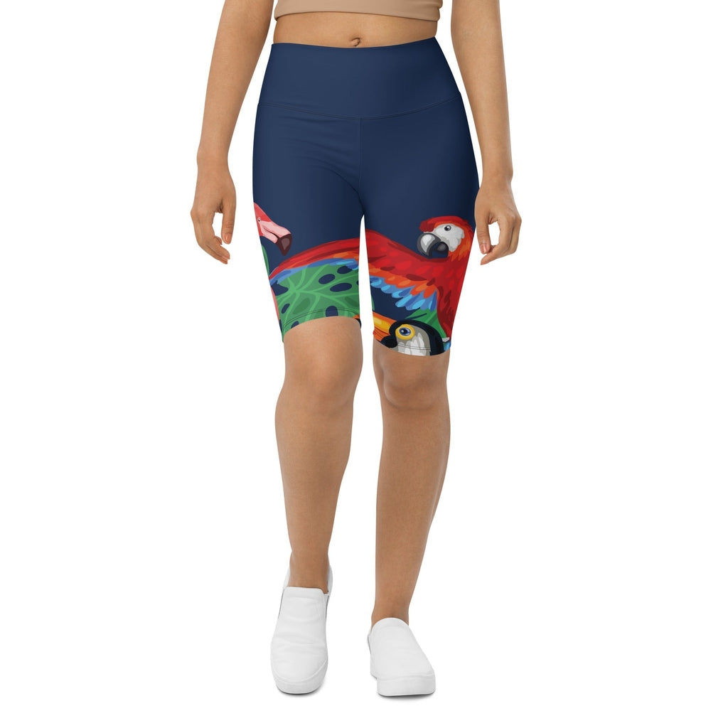 Tropical Birds Biker Shorts