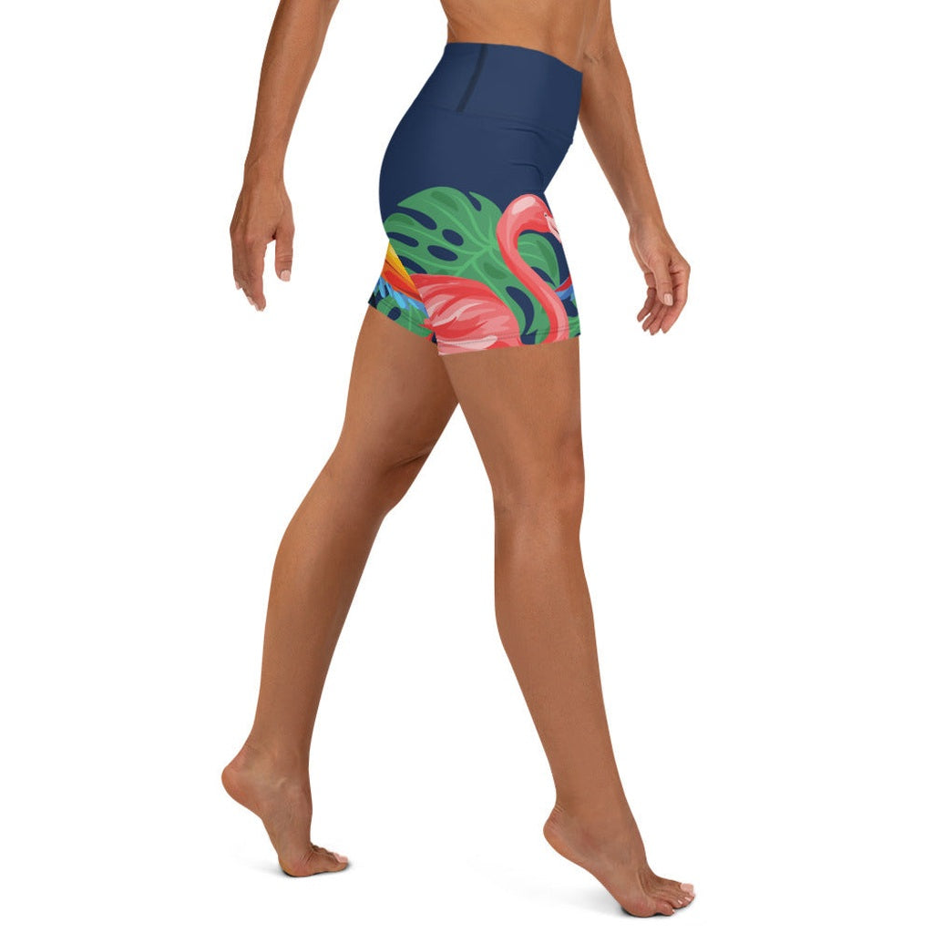 Tropical Birds Yoga Shorts