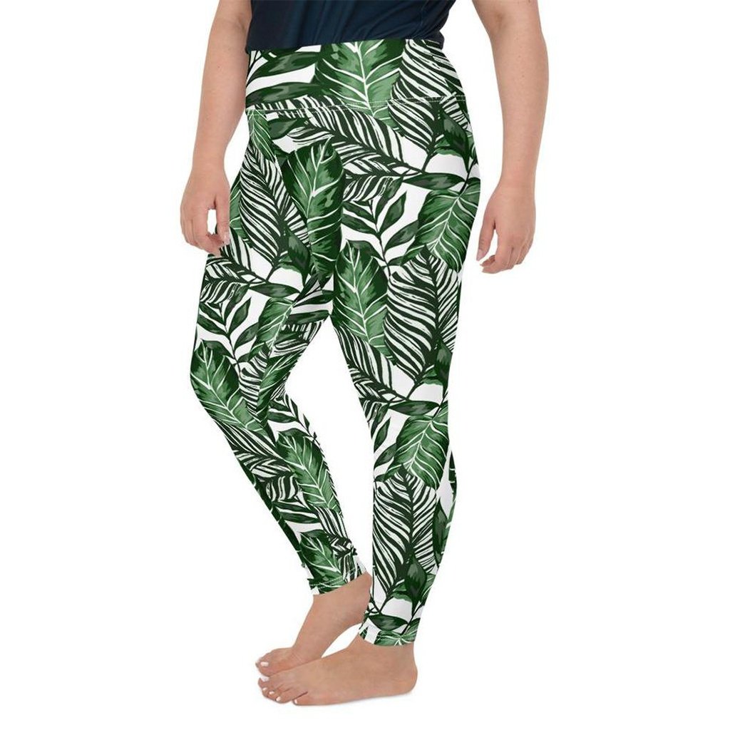 Tropical Green Plus Size Leggings