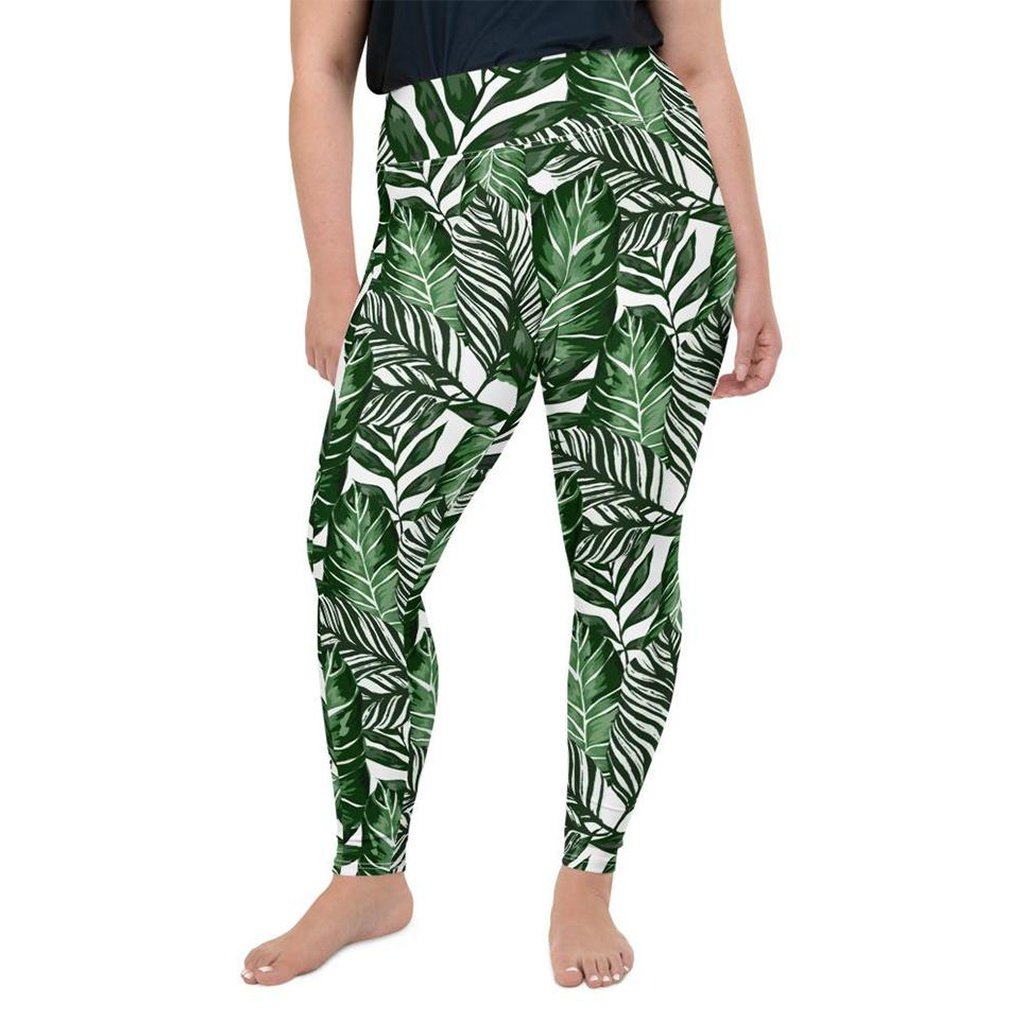 Tropical Green Plus Size Leggings