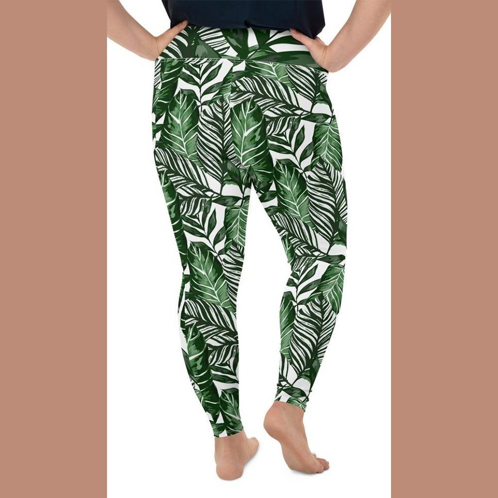 Tropical Green Plus Size Leggings