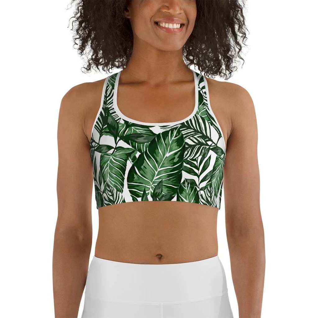 Tropical Green Sports Bra
