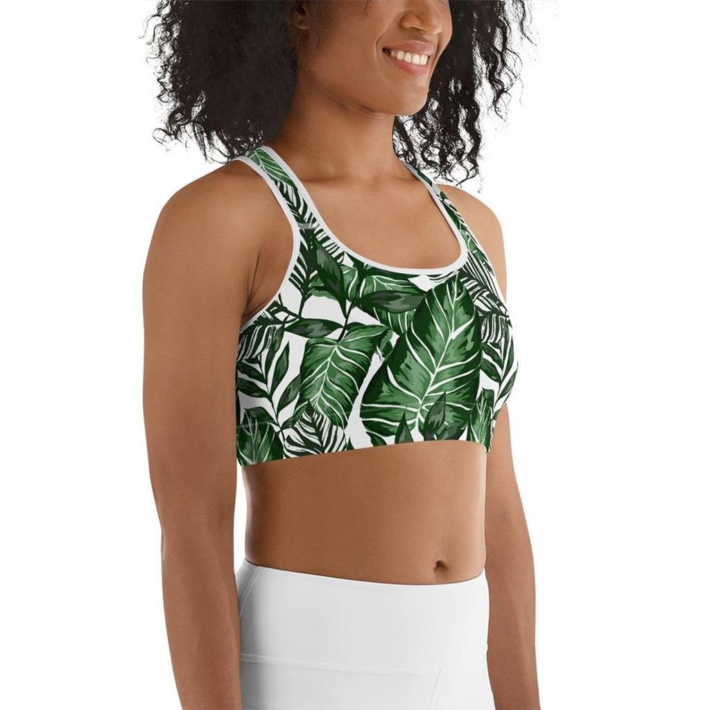 Tropical Green Sports Bra