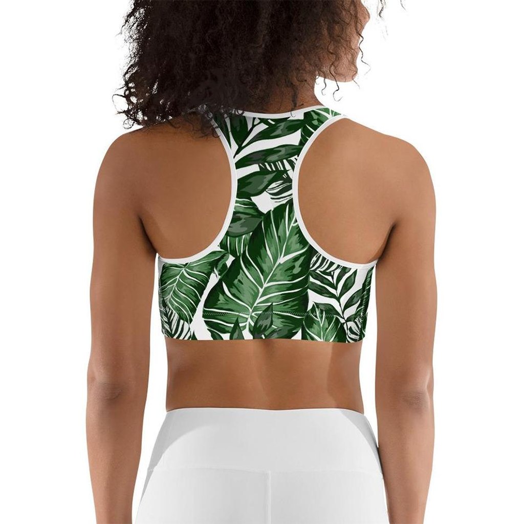 Tropical Green Sports Bra