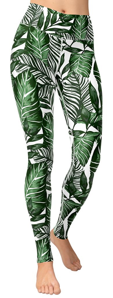 Tropical Green Yoga Leggings