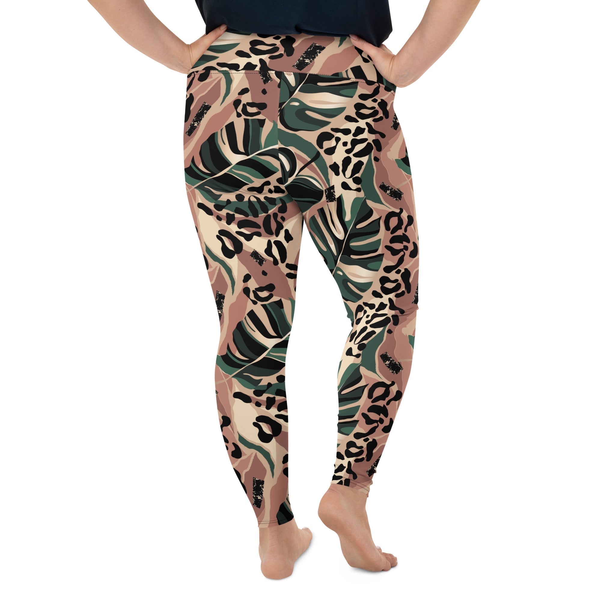 Tropical Leopard Plus Size Leggings