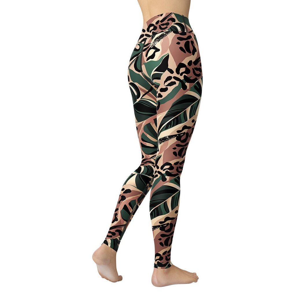 Tropical Leopard Yoga Leggings