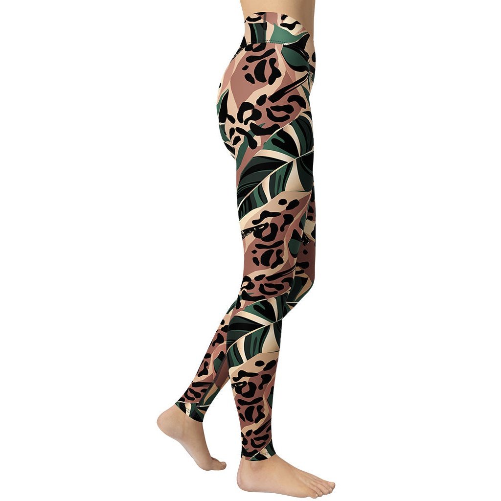 Tropical Leopard Yoga Leggings